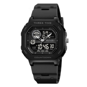 Reloj Digital Deportivo / Pantalla Dual / Negro
